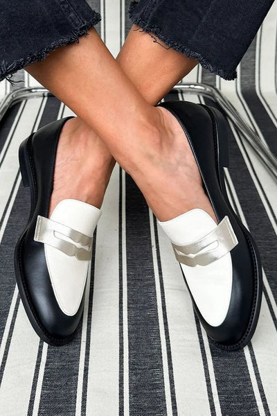 Ella & James | TWO-TONE LOAFERS WITH METALLIC DETAIL