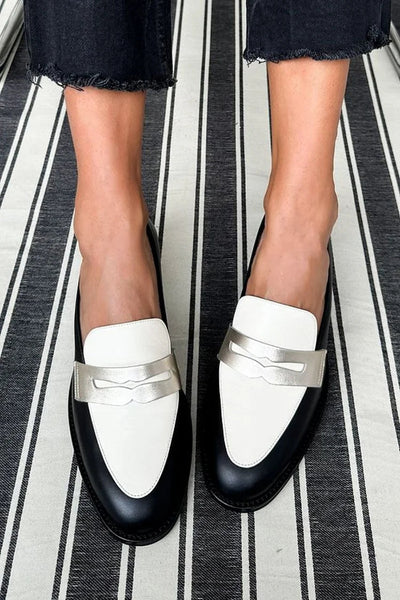 Ella & James | TWO-TONE LOAFERS WITH METALLIC DETAIL