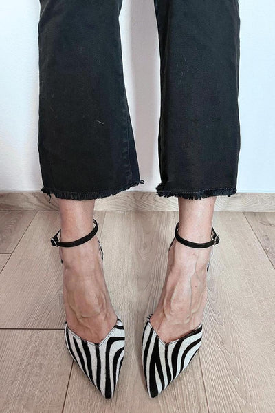 Ella & James | ZEBRA PRINT PUMPS WITH ANKLE STRAP