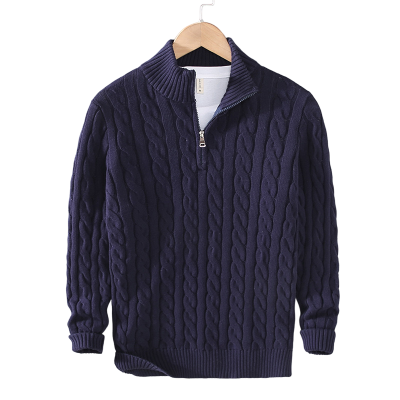 Jordan | Cable Knit Sweater with Zipper