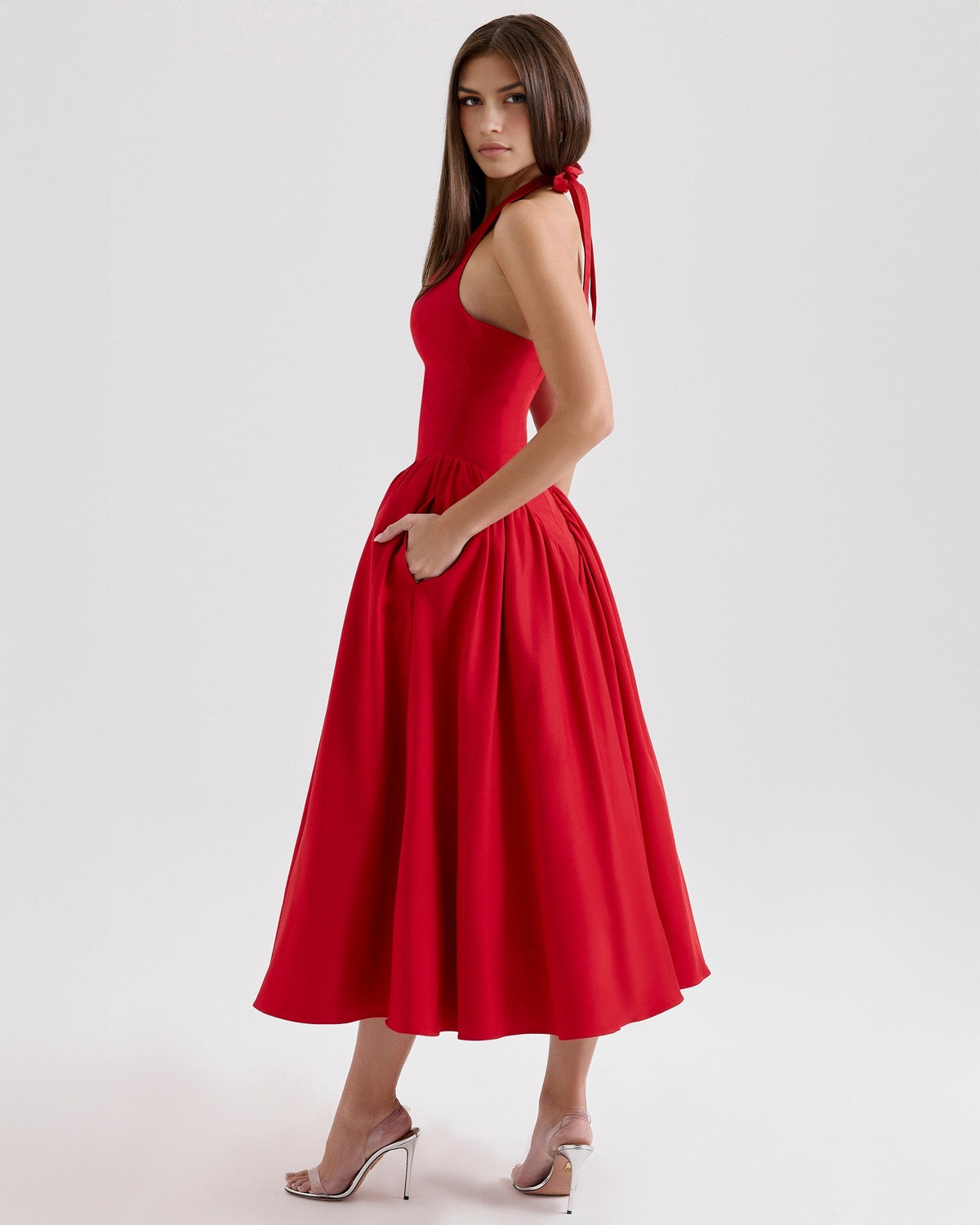 Monroe – Iconic Style Red Midi Dress