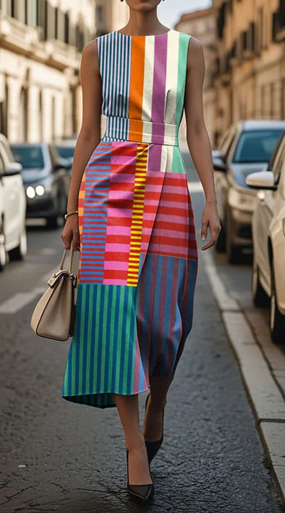 Tiffany | Geometric Sleeveless Dress