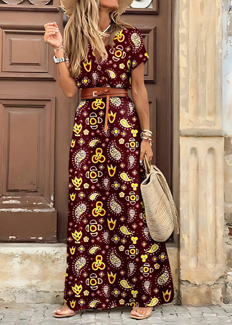 Briony | Elegant Paisley Maxi Dress