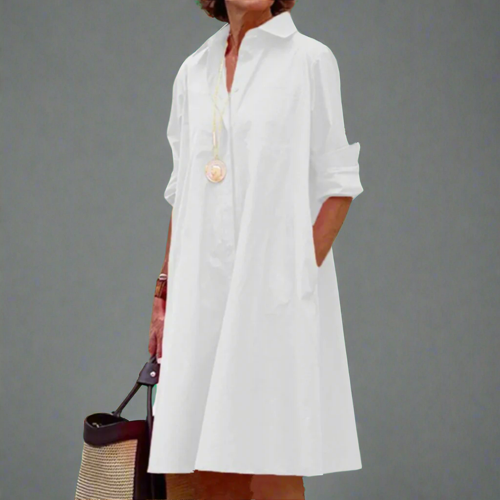 Tove - Women’s Solid Color Long Sleeve Midi Dress