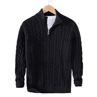 Jordan | Cable Knit Sweater with Zipper