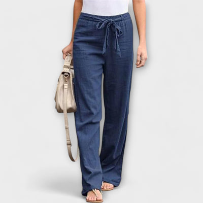 Ivy - Tie-Waist Wide-Leg Trousers