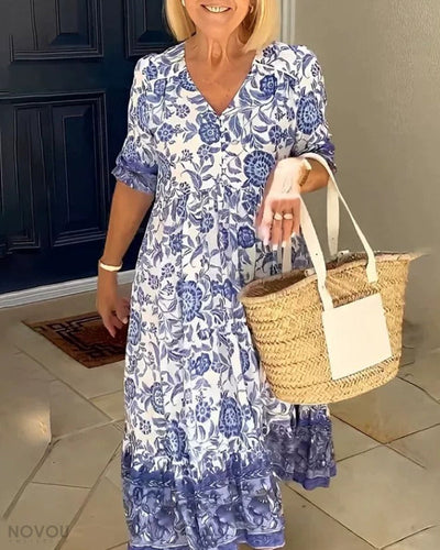 Margaret – Elegant Floral Midi Dress