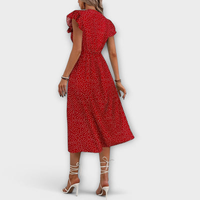 Chic Polka Dot Midi Dress