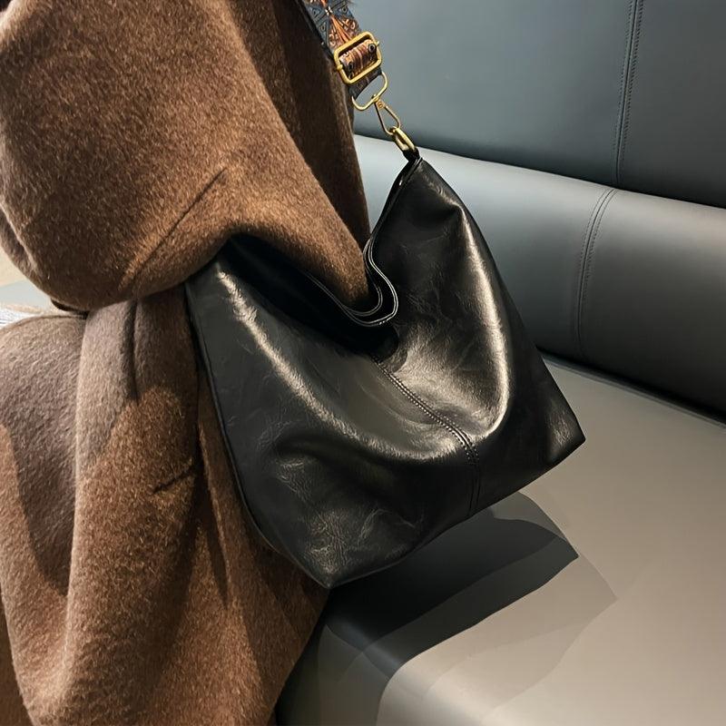 Sophia - Classic Shoulder Bag with Patterned Strap