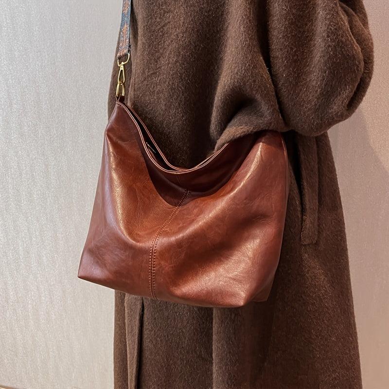 Sophia - Classic Shoulder Bag with Patterned Strap