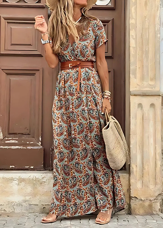 Briony | Elegant Paisley Maxi Dress
