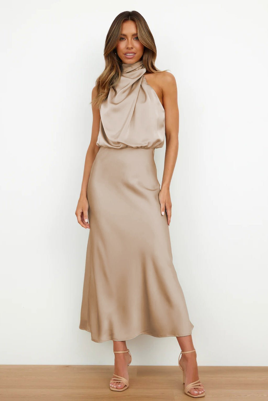 Lydia | Long Dress with Halter Neck
