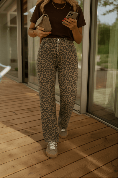NADINE™ | THE LEOPARD FLARE PANTS
