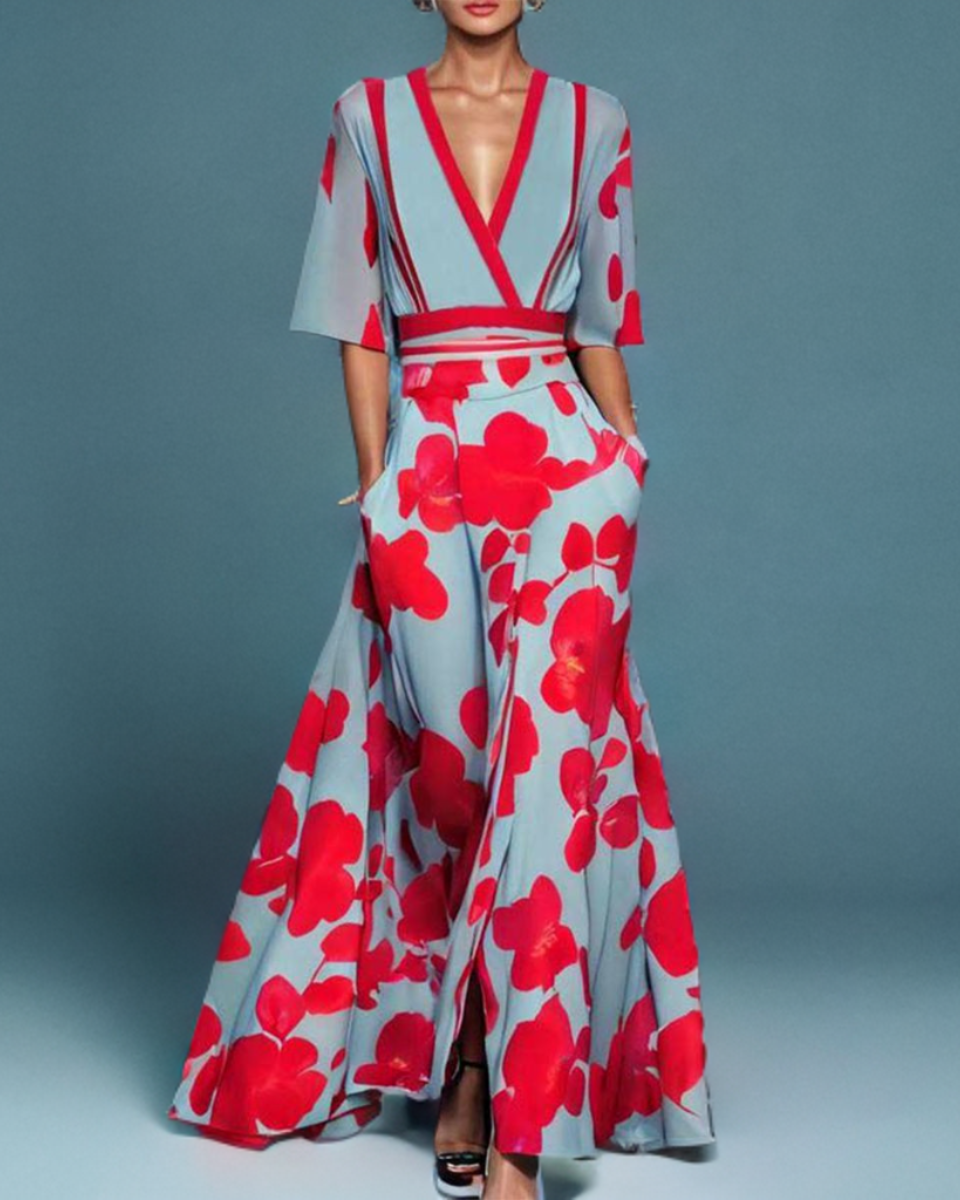 Sarah – Bold Print Maxi Dress