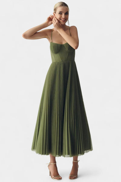 Ottilie - Pleated Tulle Midi Dress